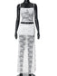 Sheer Lace Two Piece Set Women Skirt Suit Spaghetti Strap Top Long Skirt - Barusatti