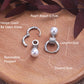 New Trendy 925 Silver Drop Earrings Hoop Pearl Leaf Vintage - Barusatti