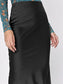 Satin Waist Skirt For Women Slim Side Split - Barusatti