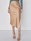 Satin Waist Skirt For Women Slim Side Split - Barusatti