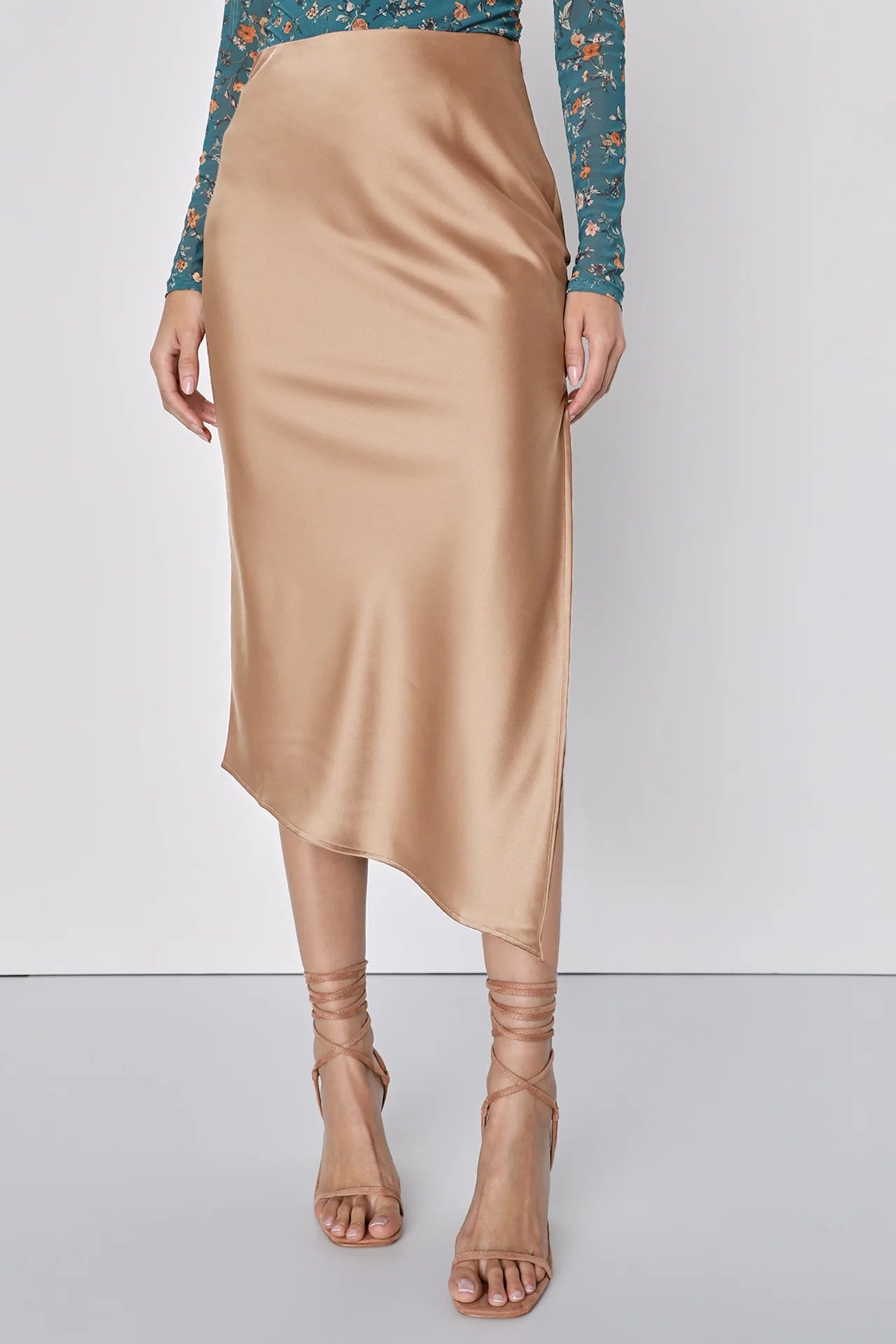 Satin Waist Skirt For Women Slim Side Split - Barusatti