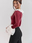 Square Collar Lace Women T-shirt Flare Sleeve Short T-shirt Femme - Barusatti